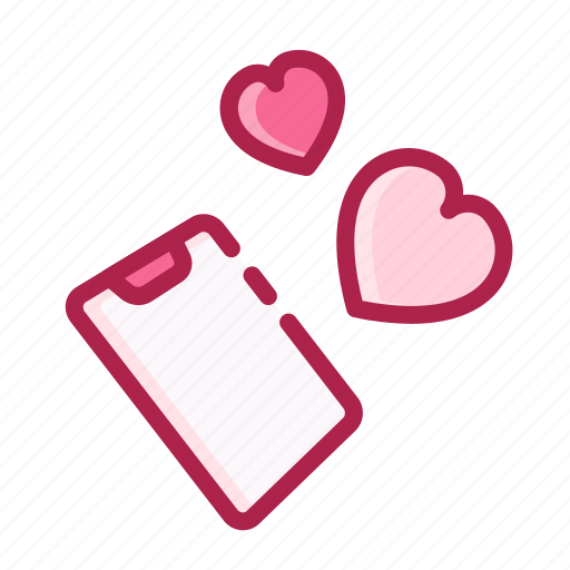 Heart, love, mobile, phone, romantic, valentine icon - Download on Iconfinder