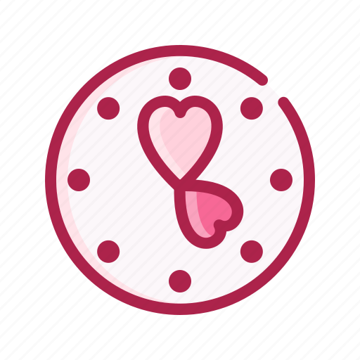 Clock, heart, love, romantic, valentine icon - Download on Iconfinder