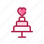 cake, heart, love, romantic, valentine 