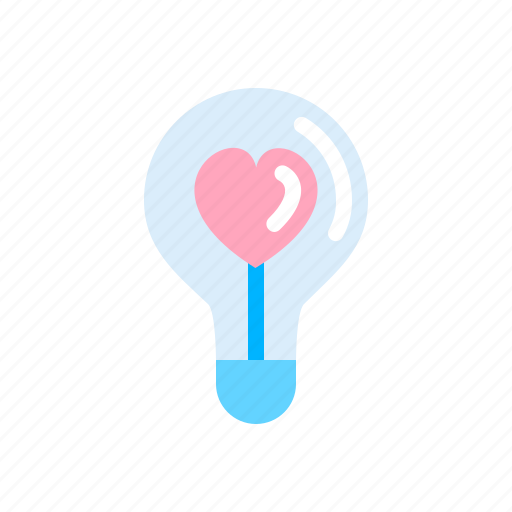 Bulb, heart, light, love, romantic, valentine icon - Download on Iconfinder