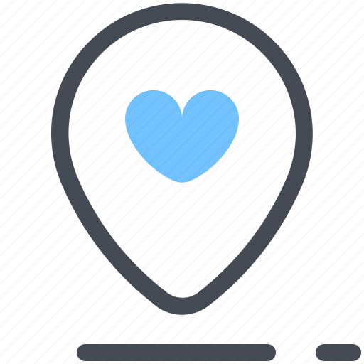 Location, pin, placeholder, heart, love icon - Download on Iconfinder