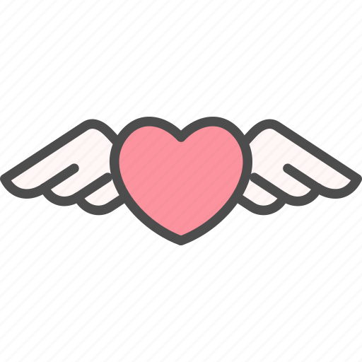 Valentine, heart, wing, love icon - Download on Iconfinder