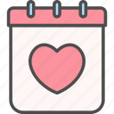 valentine, calendar, heart, love