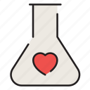 valentines, love, flask, chemistry, heart, laboratory, romantic
