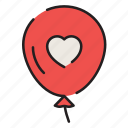 valentines, love, balloon, air, party, gift, celebration