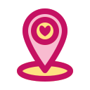 valentine, heart, map, location, pin, love, navigation, wedding, direction