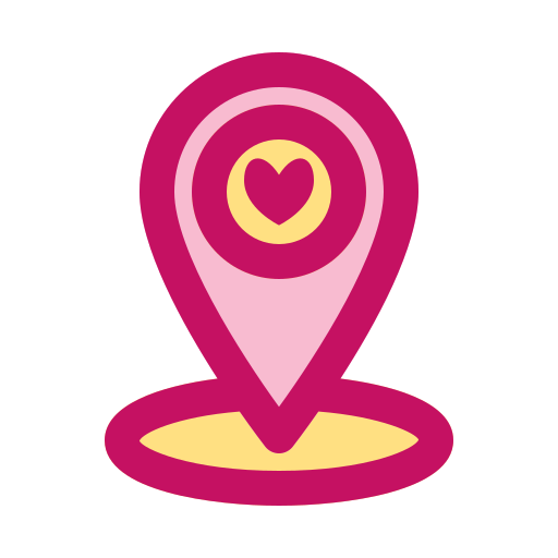Valentine, heart, map, location, pin, love, navigation icon - Free download