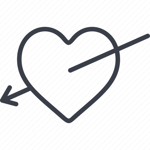 Valentines day, pierced heart, arrow, love icon - Download on Iconfinder