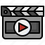 clapperboard, cinema, video, play, player, entertainment 