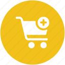 add material, add product, add to cart, more shopping, plus sign, shopping cart 