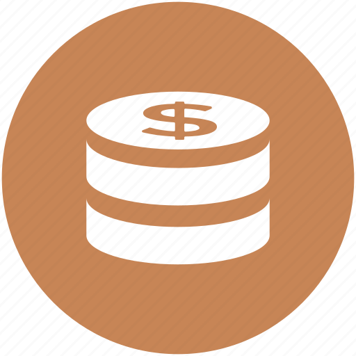 Cash, coin stack, currency, dollar coin, finance, money, wealth icon - Download on Iconfinder