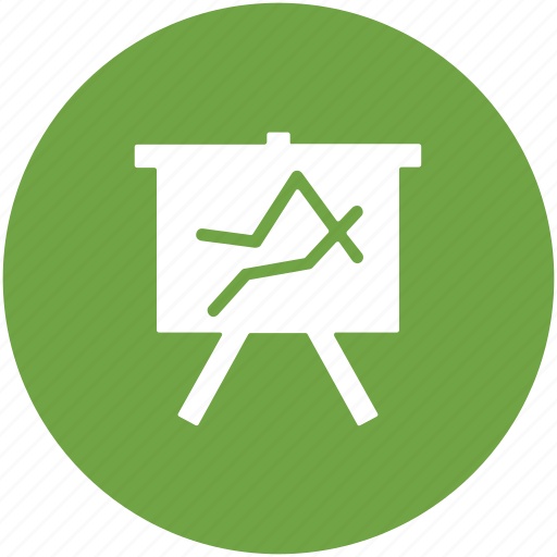Business graphs, business presentation, easel, graph presentation, line graph, whiteboard icon - Download on Iconfinder