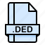 ded, file, file extension, file format, file type 