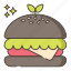 veggie, burger, food, hamburger 