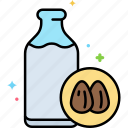almond, milk, bottle, container, almond milk