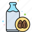 almond, milk, bottle, container, almond milk 