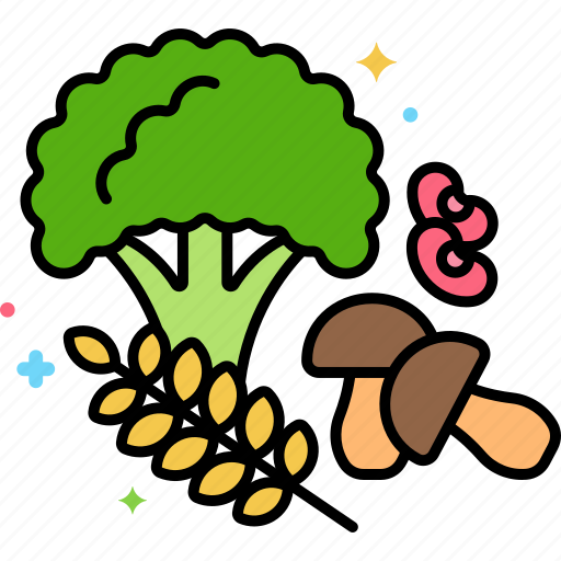 Fibers, vegetables, vegetable, broccoli, mushrooms, legumes, wheat icon - Download on Iconfinder