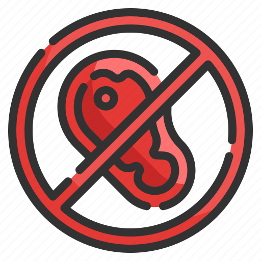 Meat, no, prohibited, steak, vegetarian icon - Download on Iconfinder