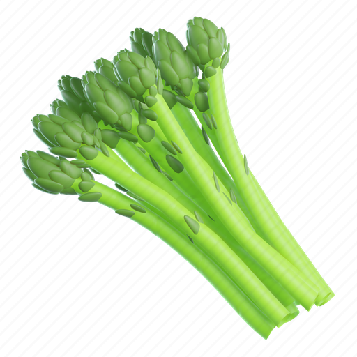 Asparagus, food, organic, vegetable, vegetarian, vegan 3D illustration - Download on Iconfinder