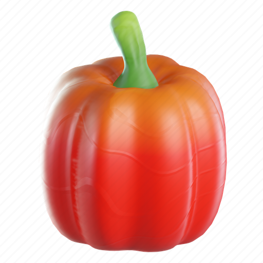 Bell, pepper, food, organic, vegetable, vegetarian, vegan 3D illustration - Download on Iconfinder