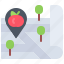 map, pin, location, tomato, food, vegetable, shop 