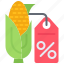 corn, badge, discount, food, vegetable, shop 