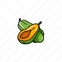 papayas, fresh, fruits, organic, healthy, food, plant