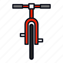 cycle, front, view, red, bike, bicycle, cycling