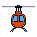 helicopter, front, view, transport, orange, rescue, air, aircraft