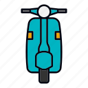scooter, front, view, tosca, vespa, transport, vehicle, travel