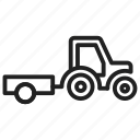 trailer, tractor, transport, vehicle