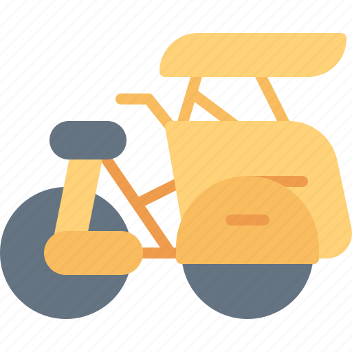 Becak, cultures, bicycle, transport, rickshaw icon - Download on Iconfinder