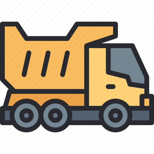 Dump, truck, vehicle, trash, construction icon - Download on Iconfinder