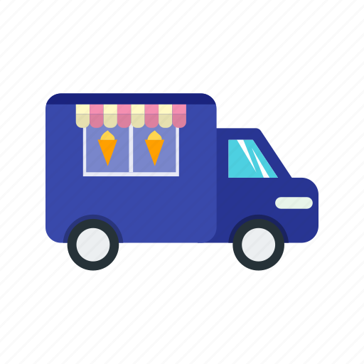 Cone, cream, ice, icecream, summer, truck, van icon - Download on Iconfinder