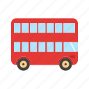 bus, double, red, transport, transportation, travel, vehicle