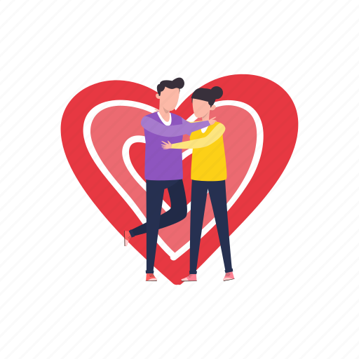 Couple, standing, boy, girl, love icon - Download on Iconfinder