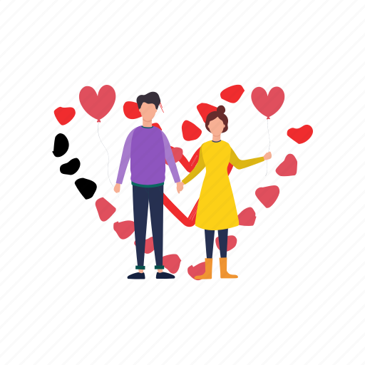 Couple, balloons, valentine, romance, love icon - Download on Iconfinder
