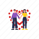 couple, holding, hands, romance, lovers