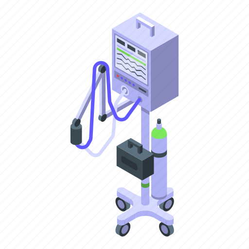 Artificial, lung, ventilation, isometric icon - Download on Iconfinder