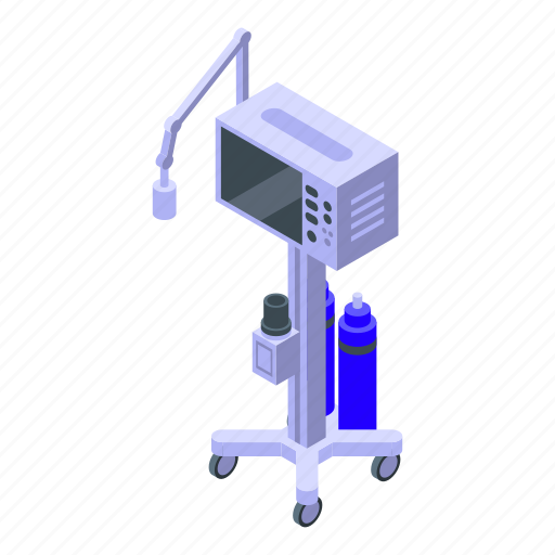 Clinic, breath, ventilator, isometric icon - Download on Iconfinder