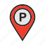 area, location, map, park, parking, pin, venue 