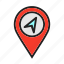 arrow, location, map, navigation, pin, pointer, venue 