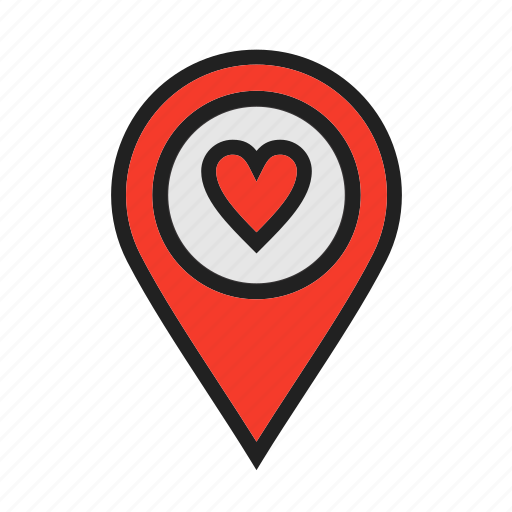 Favorite, heart, location icon, map locator, pin map icon - Download on Iconfinder