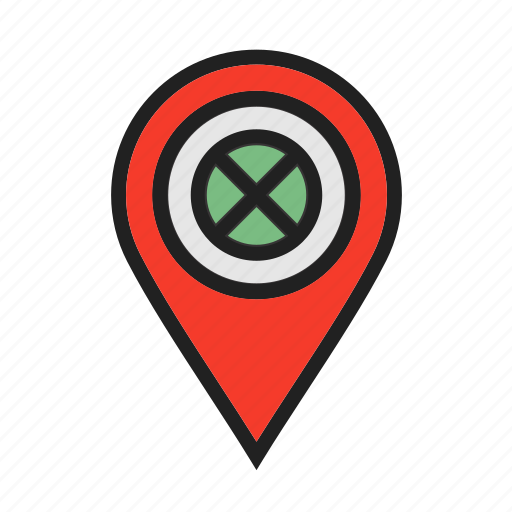 Cancel, forbidden, location icon, map locator, pin map icon - Download on Iconfinder