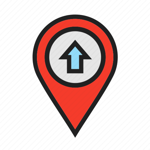 Forward, location icon, map locator, move, pin map icon - Download on Iconfinder