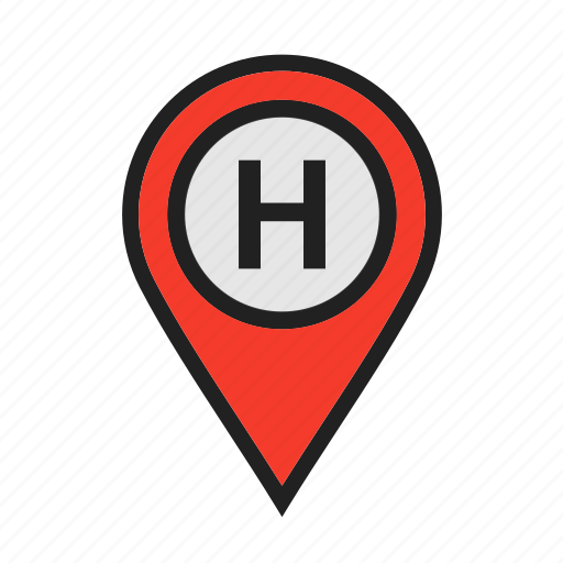Helipad, hospital, location, map, pin, venue icon - Download on Iconfinder