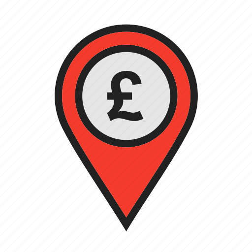 Atm, bank, location, map, pin, pound, venue icon - Download on Iconfinder