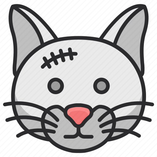 Cat, pet, animal, face, stitches icon - Download on Iconfinder