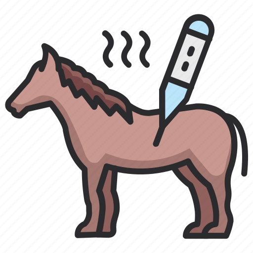 Veterinary, horse, temperature, fever, treatment, medical icon - Download on Iconfinder