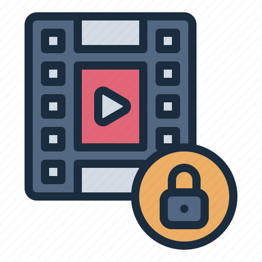Lock, video, file, footage, production, editing, edit icon - Download on Iconfinder